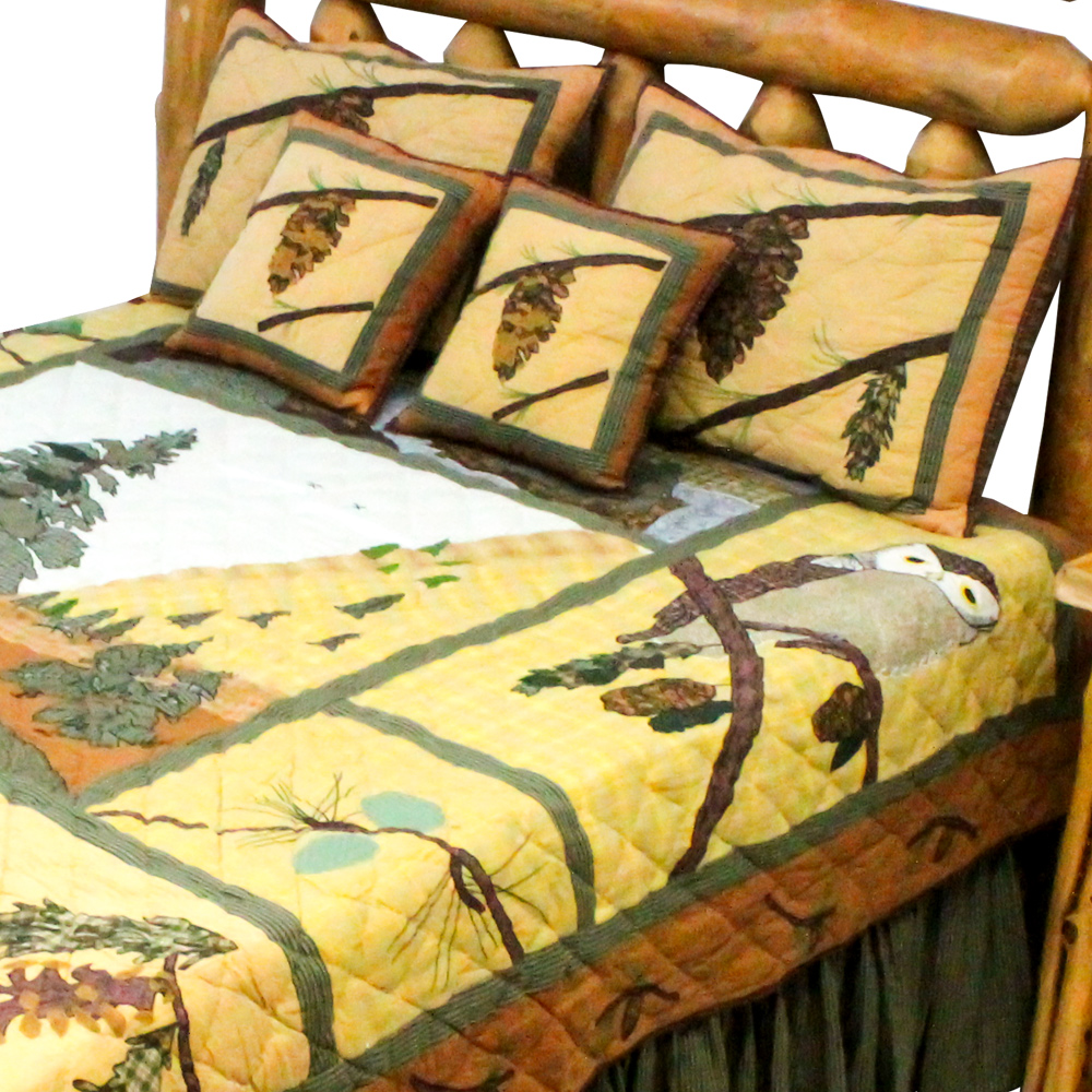 Pine cone California King Quilt 114"W x 96"L
