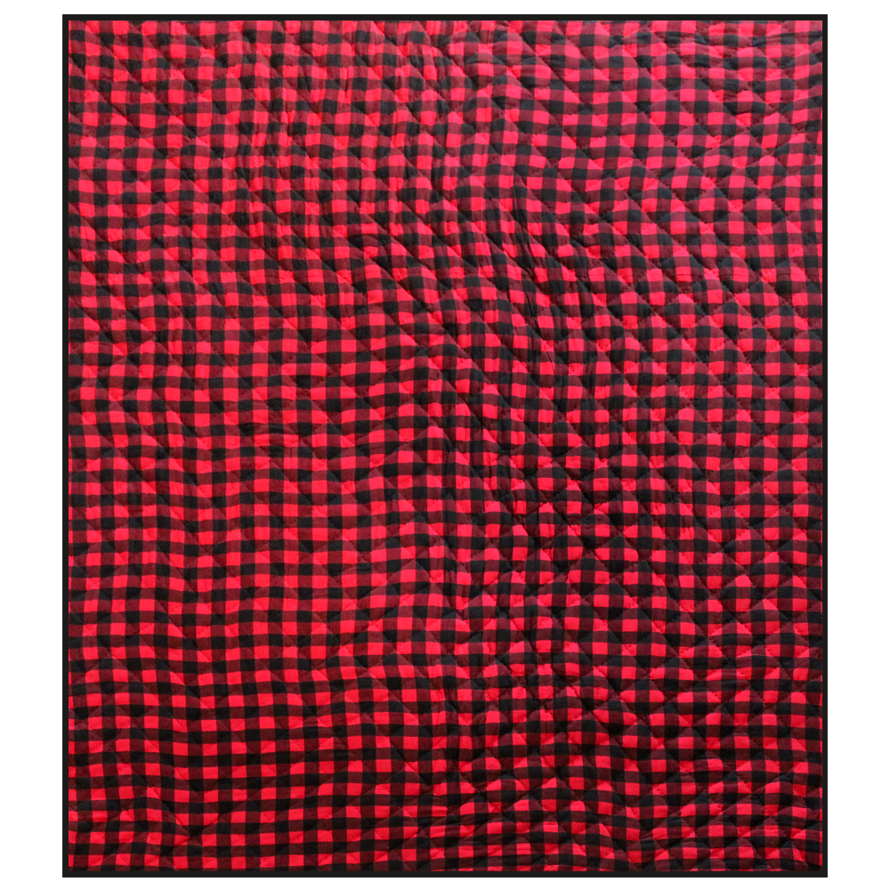 Red and Black Buffalo Check Luxury King Quilt 120"W x 106"L