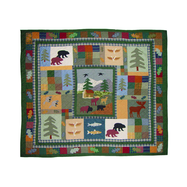 Northwoods Walk Luxury King Quilt 120"W x 106"L